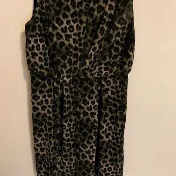APT 9 Womens Size 12 Dress Chiffon Leopard Print Zipper Back Knee Length - Picture 3 of 7
